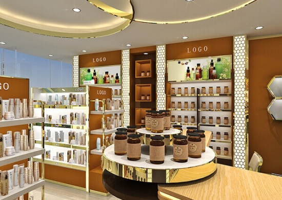 Perfume Wall Shelf Rack Cosmetic Store Design Ideas