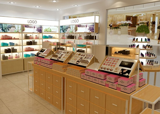 Perfume Wall Shelf Rack Cosmetic Store Design Ideas