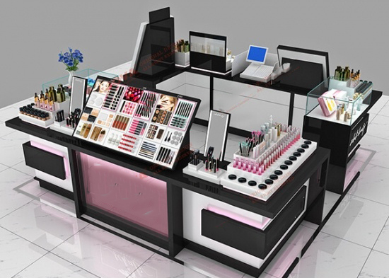 Cosmetic Kiosk In Mall Makeup Counter Display