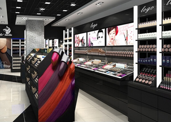 High End Cosmetic Shop Display Shop Decoration Design