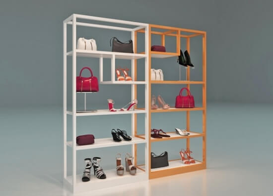 Shoe Store Rack Wooden Wall New Design