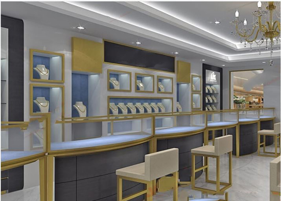 Jewellery counter display and showcase for shop
