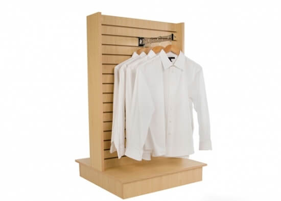 clothes hanging slatwall gondola double freestanding