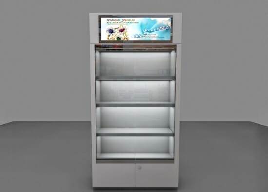 White Gloss Display Cabinet With Glass Doors