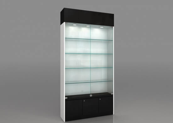 Wall Display Cabinet With Glass Doors Glass Shelves